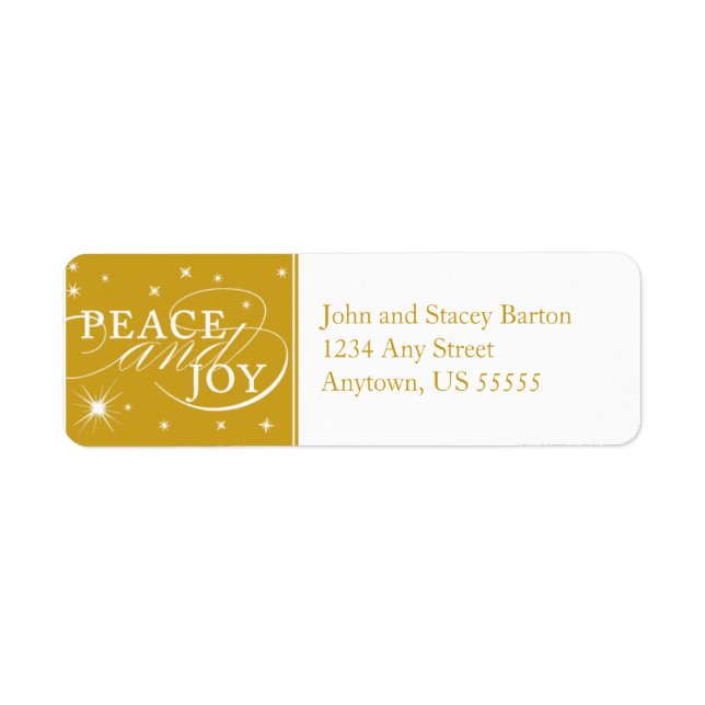 Peace and Joy Holiday Return Address Label (Front)