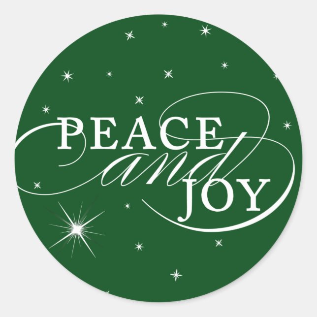 Peace and Joy Holiday Sticker (Front)