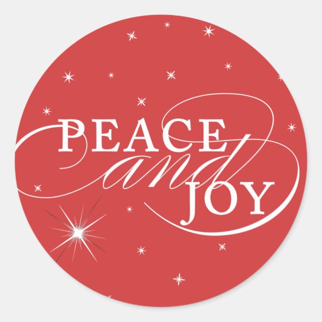 Peace and Joy Holiday Sticker (Front)