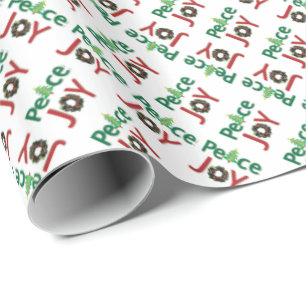 Peace and Joy Text Gift Wrap