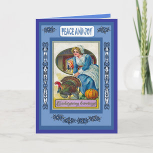 Peace and Joy - Thanksgiving Greetings Holiday Card
