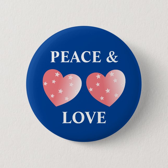 Peace And Love 2 Inch Round Button (Front)