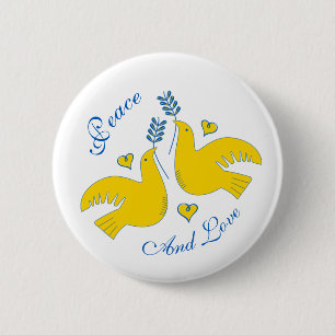 Peace and Love 2 Inch Round Button
