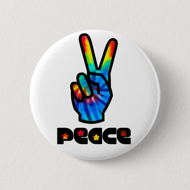 Peace and Love 2 Inch Round Button (Front)