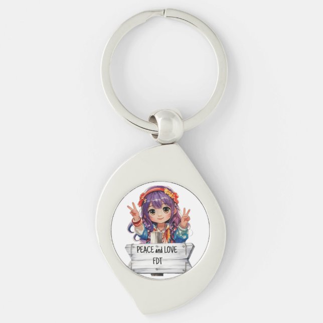 Peace and Love Anti Trump Merch Keychain (Front)