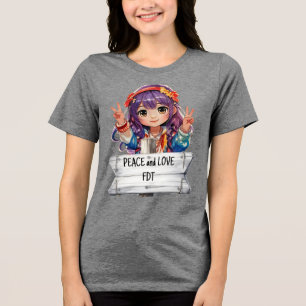 Peace and Love Anti Trump Merch Tri-Blend Shirt