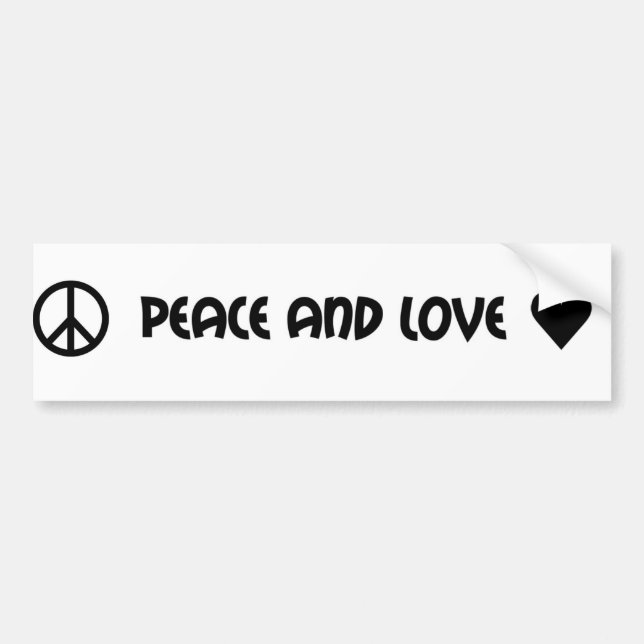 Peace and Love bumper sticker (Front)