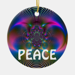 PEACE and LOVE Ceramic Ornament