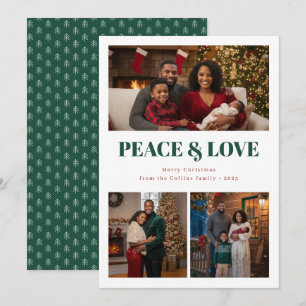 Peace and Love Christmas Photo Card