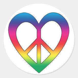 Peace and Love Classic Round Sticker