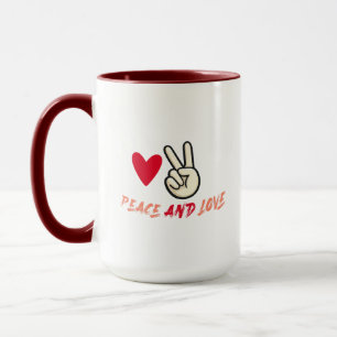 Peace and Love Combo Mug Heart and Peace Sign