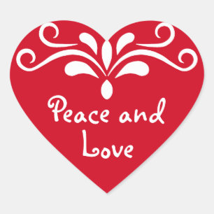 Peace and Love for Christmas Heart Sticker