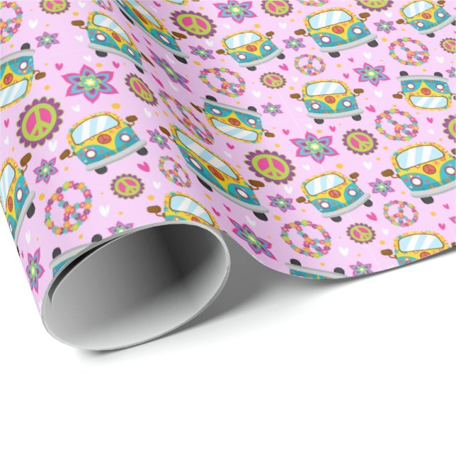 Peace and Love, Hippie Van Wrapping Paper (Roll Corner)