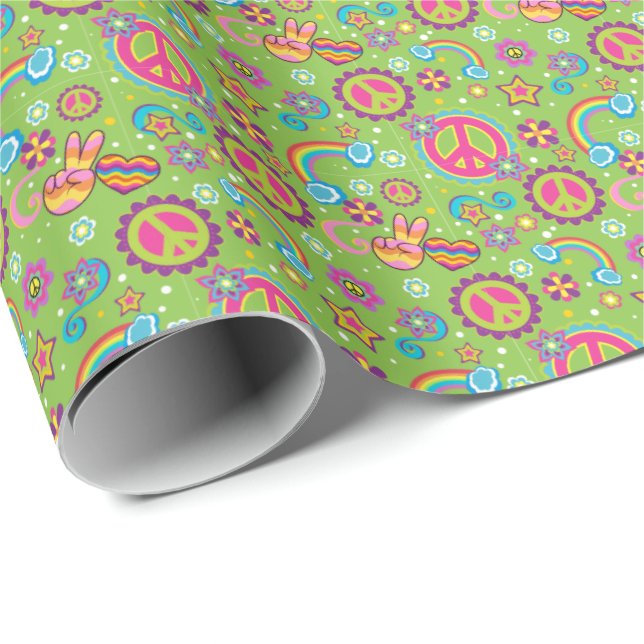 Peace and Love, Hippie Wrapping Paper (Roll Corner)