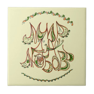 "Peace and Love" (in Russian) Tile