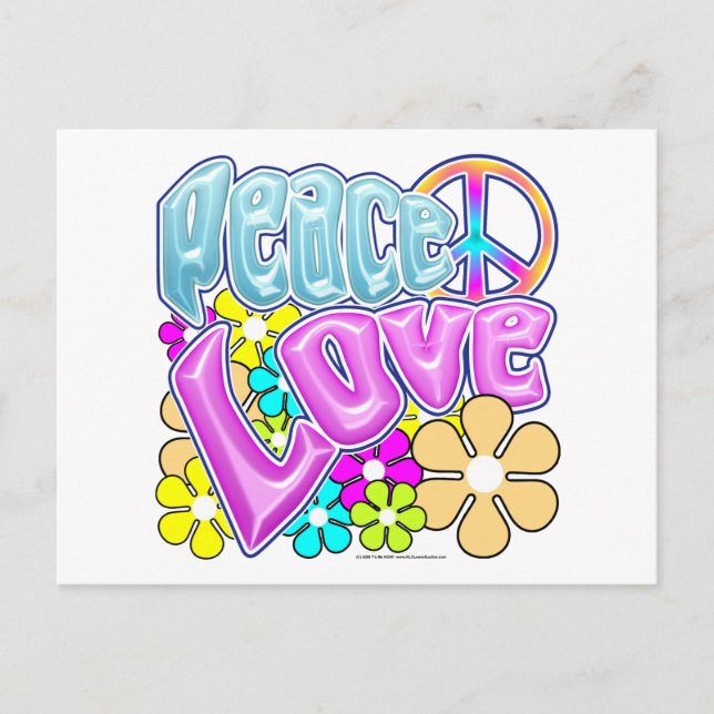 Peace And Love Postcard (Front)