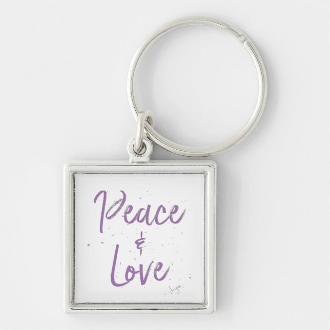 PEACE-and-Love-Purple Keychain (Front)