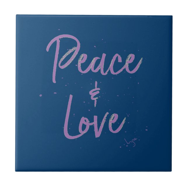 PEACE-and-Love-Purple Tile (Front)