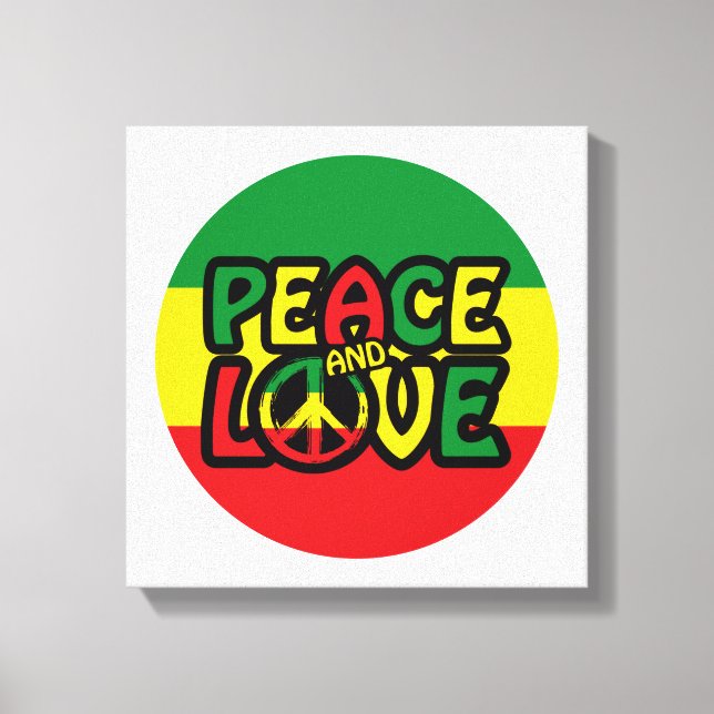 PEACE and LOVE, reggae style Canvas Print (Front)