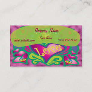 Peace and Love Retro Style Business Card