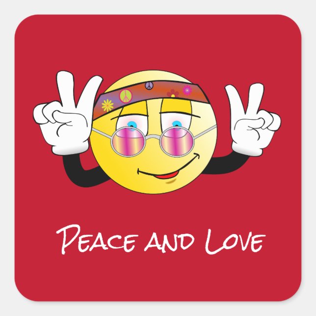 Peace and Love (Rock and Roll), Square Sticker (Front)