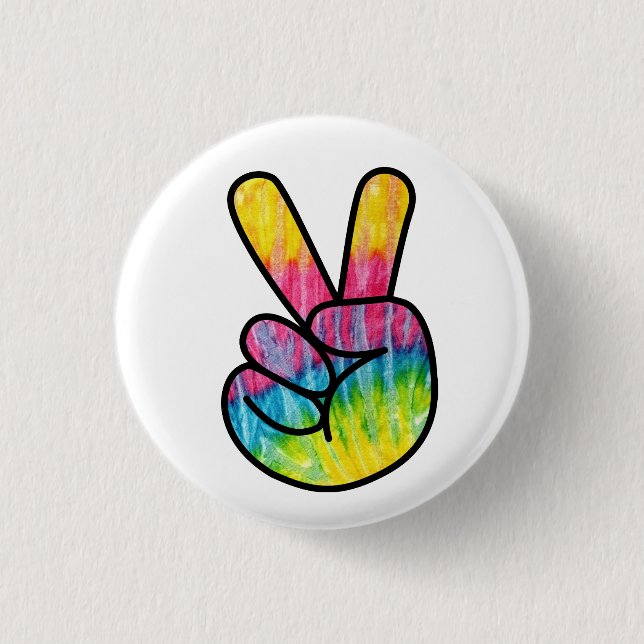 Peace and Love Sign Round Button (Front)