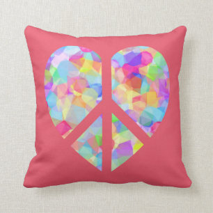 Peace and Love Sign Throw Pillow