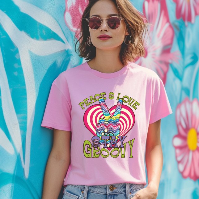 Peace and Love Stay Groovy T-Shirt (Creator Uploaded)