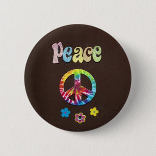 Peace and Love, the Sixties. 2 Inch Round Button