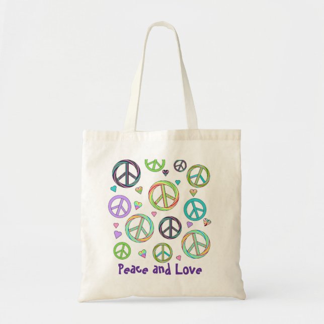 Peace and Love Tote Bag (Front)