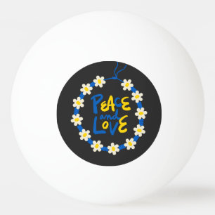 Peace and Love Ukraine Flower Wreath  Ping Pong Ball