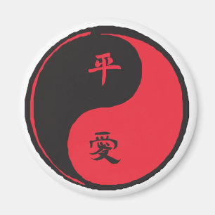 Peace and Love Yinyang Magnet