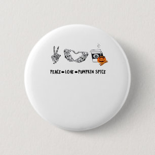 Peace And Pumpkin Spice, Halloween Skeletons Class 2 Inch Round Button