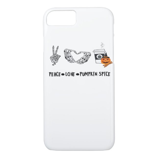 Peace And Pumpkin Spice, Halloween Skeletons Class Case-Mate iPhone Case (Back)