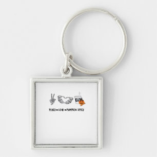 Peace And Pumpkin Spice, Halloween Skeletons Class Keychain