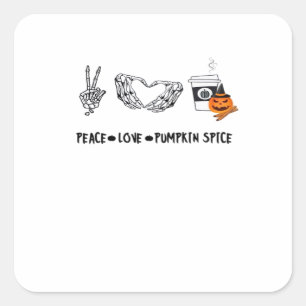 Peace And Pumpkin Spice, Halloween Skeletons Class Square Sticker