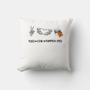 Peace And Pumpkin Spice, Halloween Skeletons Class Throw Pillow