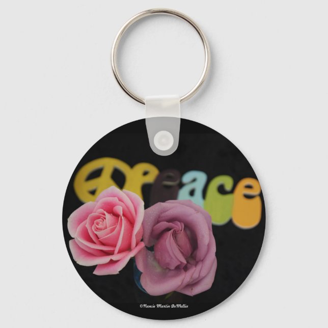 Peace and Roses-Keychain Keychain (Front)