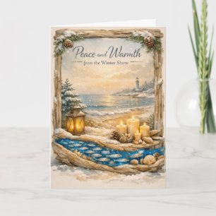 “Peace and Warmth from the Winter Shore” Card