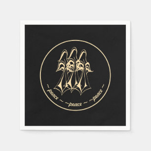 Peace! Angel Black Gold Napkin