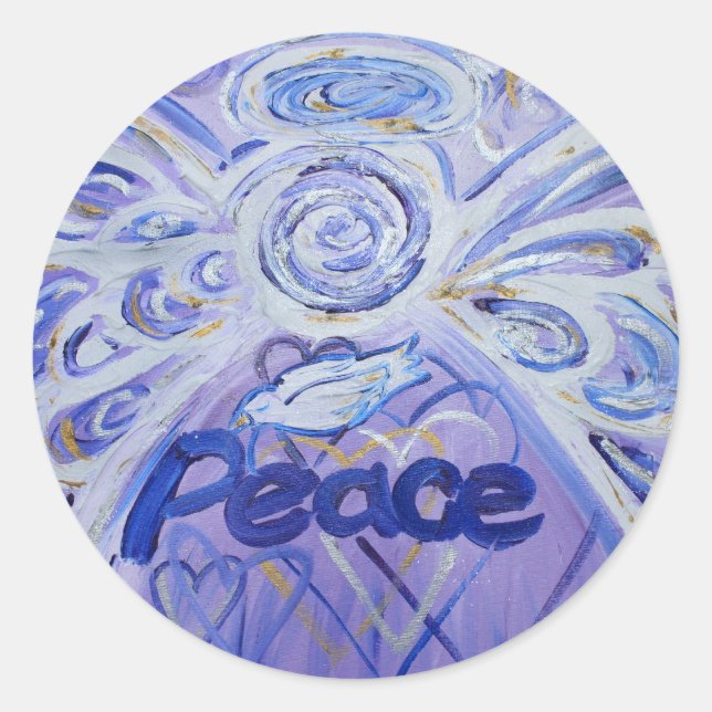 Peace Angel Inspirational Word Art Custom Stickers (Front)