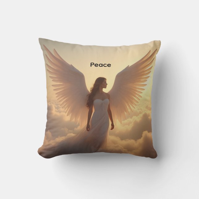 Peace Angel  Throw Pillow (Front)