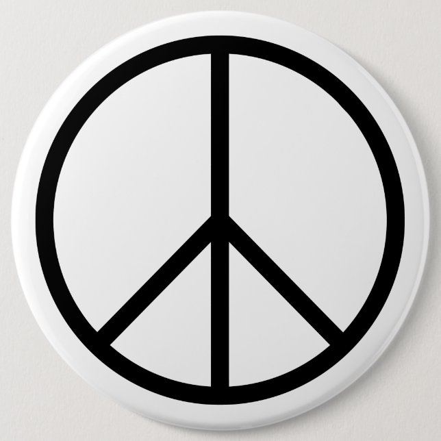Peace B&W 6 Inch Round Button (Front)