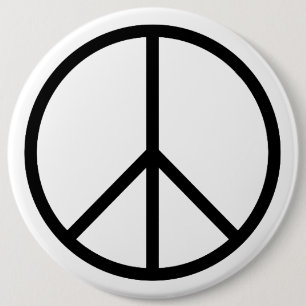 Peace B&W 6 Inch Round Button