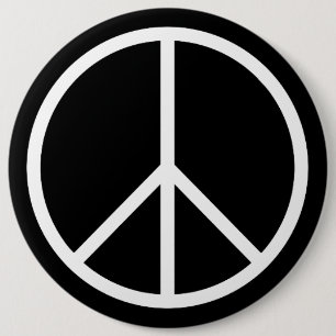 Peace B&W 6 Inch Round Button