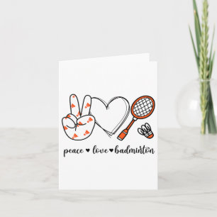 Peace Badminton Golfing Peace Hand Sign Badminton Card