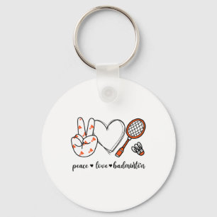 Peace Badminton Golfing Peace Hand Sign Badminton Keychain