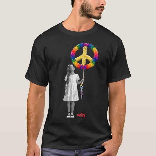 Peace Balloons Girl T-Shirt (Front)