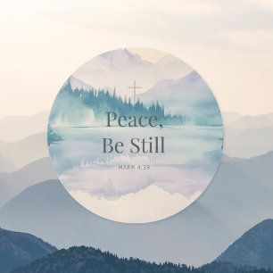 Peace, Be Still Christian Scripture – Mark 4:39 Classic Round Sticker