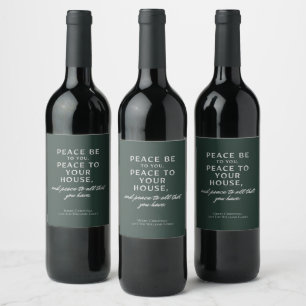 Peace Be To You, Peace To Your House   Christmas  Wine Label